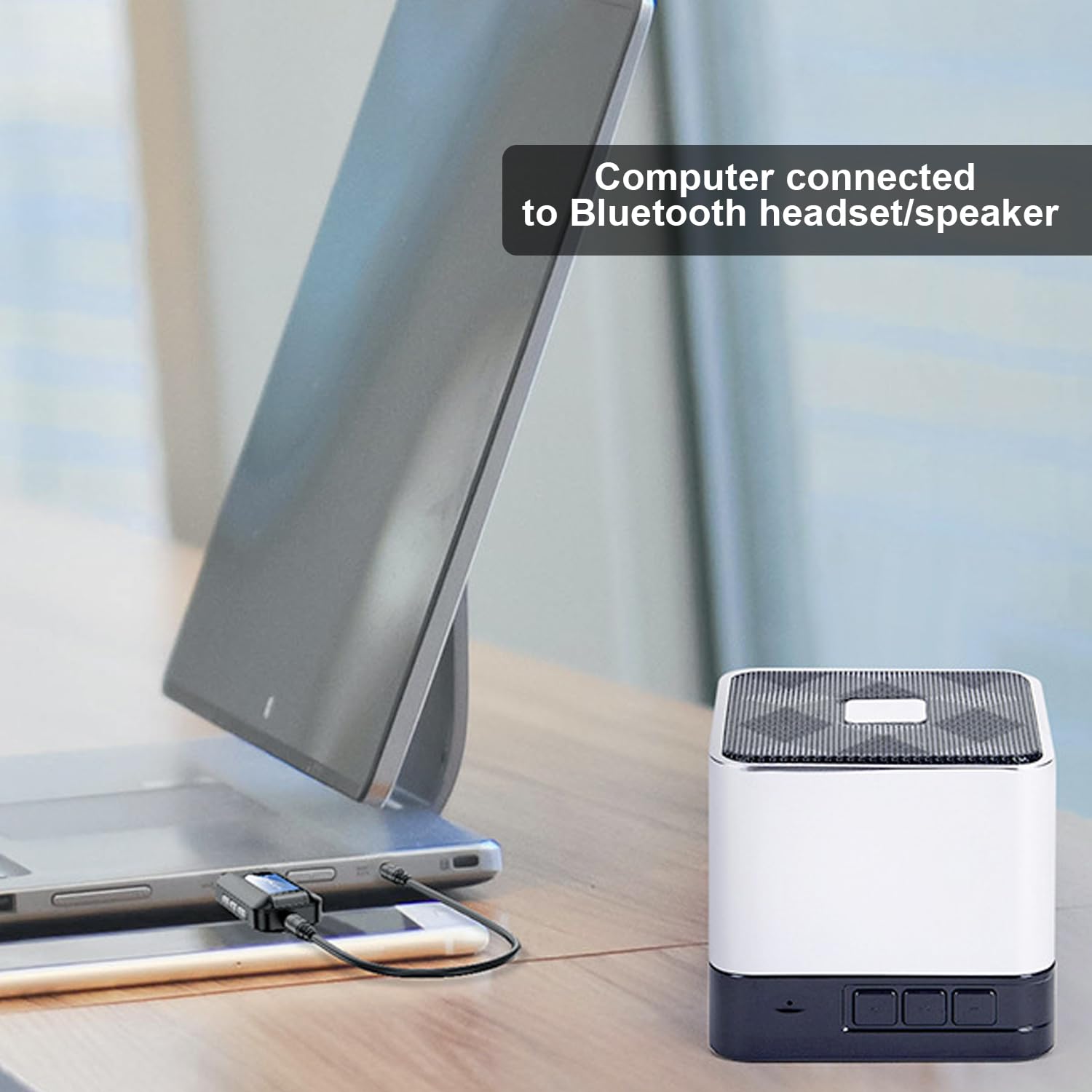 Adattatore Bluetooth Audio USB 5.0: Nizirioo 2 in 1 Wireless Chiavetta Bluetooth con Cavo da 3,5 mm, Portatile Bluetooth Trasmettitore per Auto TV PC Impianto Stereo, Plug And Play