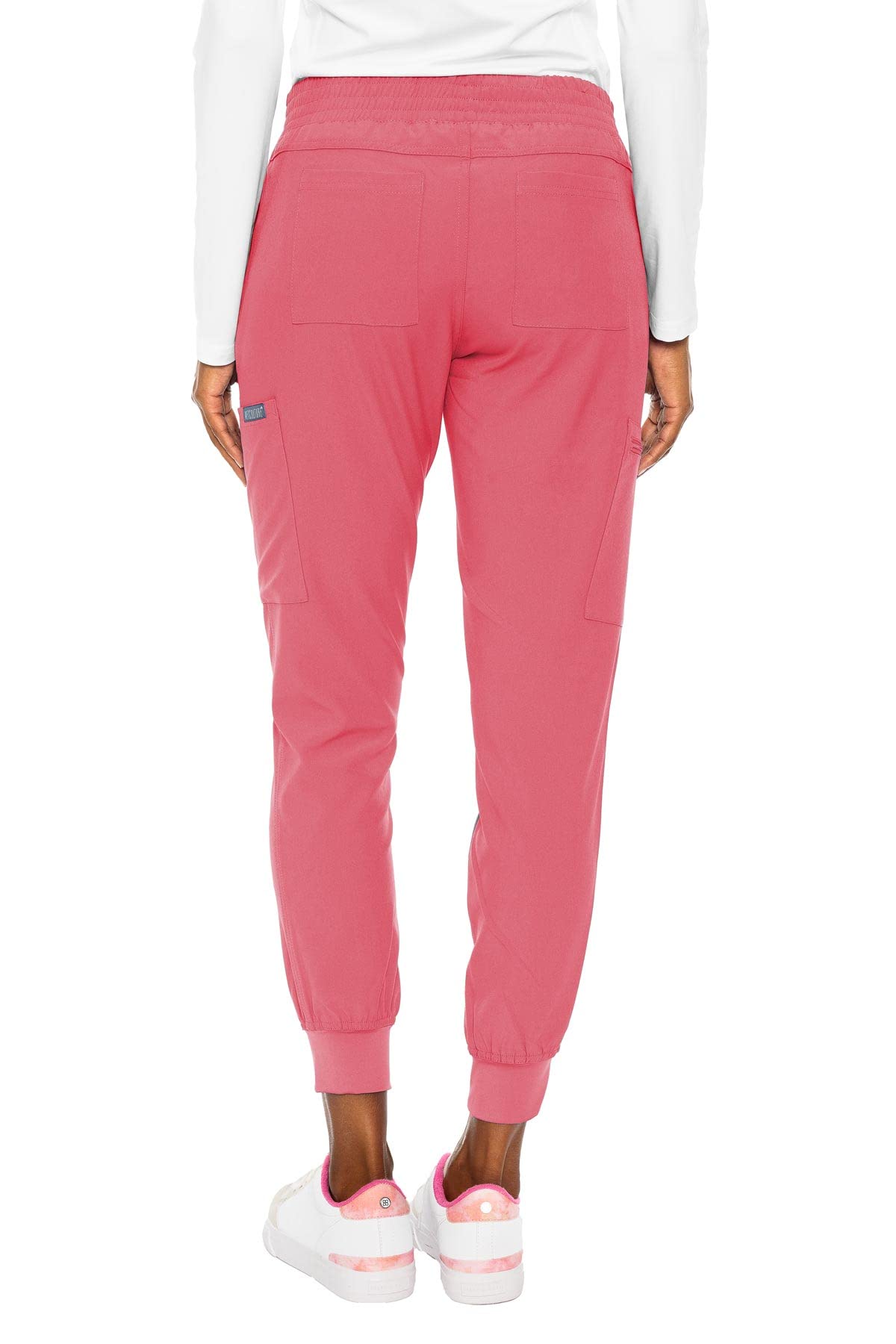 Med Couture Women's Energy Smocked Waist Jogger Pant, Coral, XX-Large