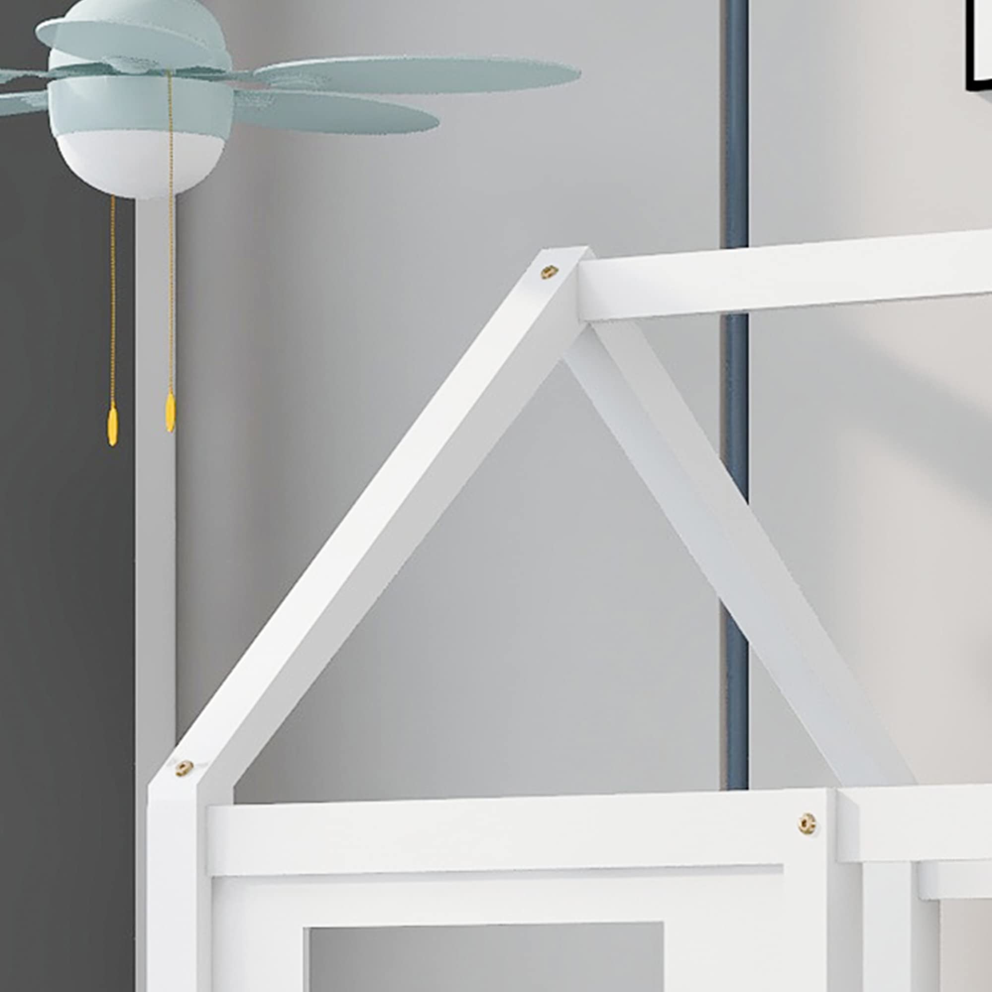 Letto Bambini A Forma Di Casa 90x200 Cm - Con Cassetto, Tenda E Protezioni - Foto 8