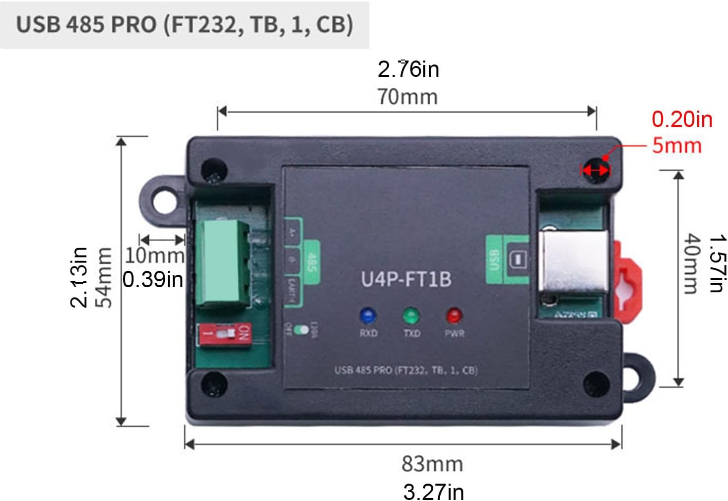 USB to RS485 Interfaces Module U4P Short Circuit, U4P FT1B