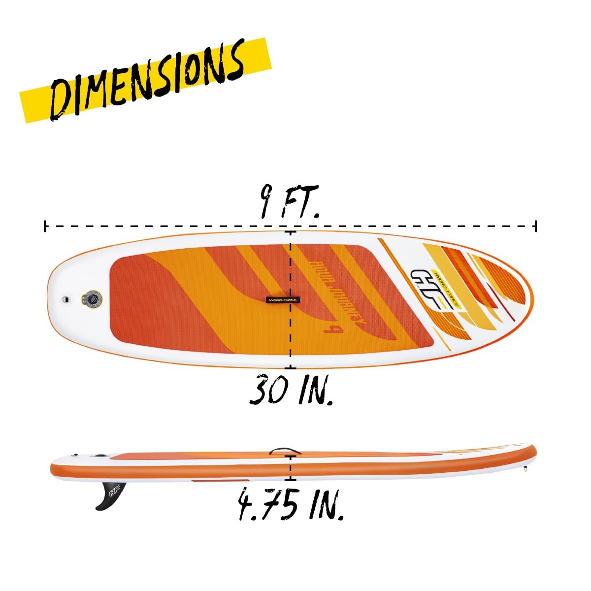 Hydro-Force Sup, Inflatable Stand Up Paddle Board, Complete Set, Multiple Styles, Sizes, 9FT, 10FT, 10’2FT