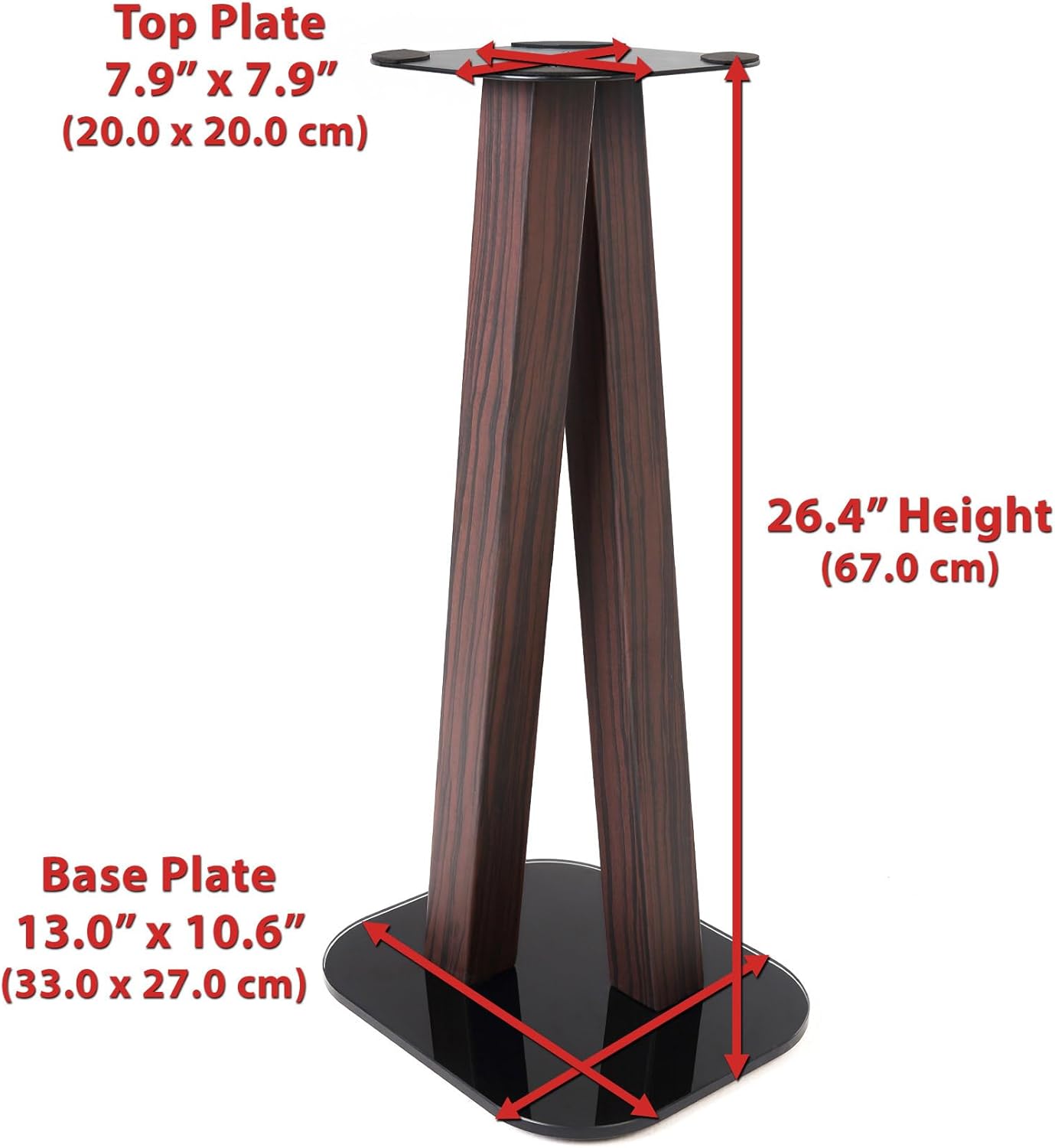 EXIMUS One Pair Fixed Height Universal Speaker Floor Stands - Espresso - 600 Series - Image 5