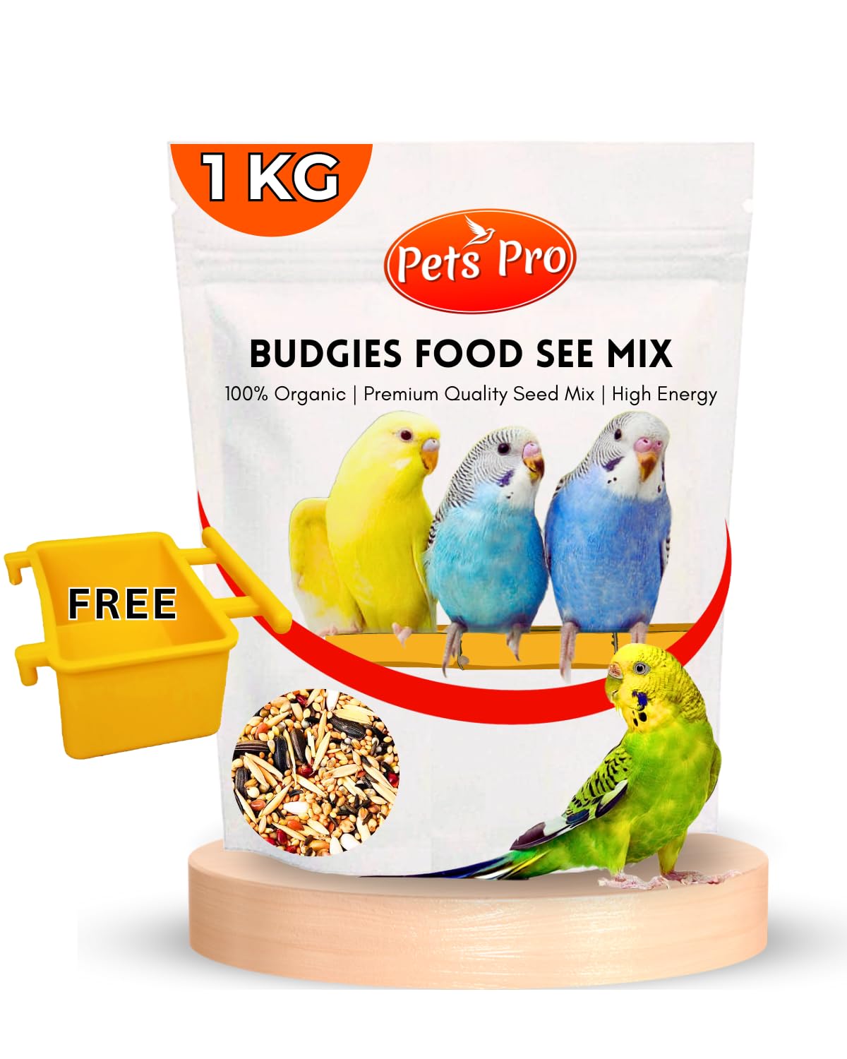 Pets Pro Bird Food Budgies Food Seed Mix 1KG with Free Feeder | Nutritional Millets Special Food for Budgies | Love Birds | Cockatiels | Finches | Special Mix 12+ Vital Grains with Minerals.-image-9