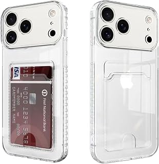 Compatible with iPhone 17 Pro Max Case with Card Holder, Clear Card Slot case, Ultra-Thin, Soft, Shockproof, Credit Card Protective Cover for iPhone 17 Pro Max