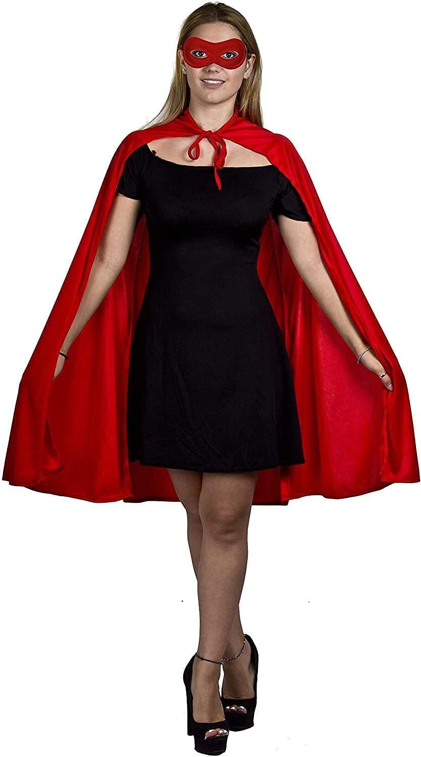 I LOVE FANCY DRESS LTD Capes et masques de super-héros pour adultes - Ensemble de déguisements de super-héros ou de méchants unisexes | Taille – Adultes | Couleur : Rouge