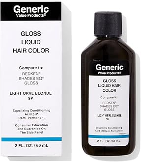 Generic Value Products 09P Light Opal Blonde DemiPermanent Gloss Liquid Hair Color, Adds Gloss for Healthy Looking Hair, Refreshes Color, Tones for a Beautiful Finish, 2 Fl Oz