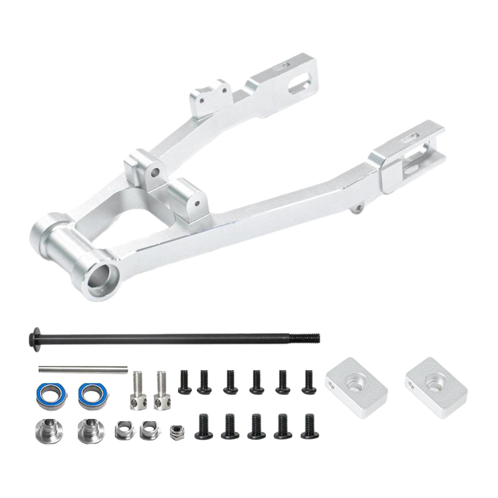 RC Motorrad Hintere Schwinge Aluminiumlegierung Upgrade Ersatzteil Zubehör für RC Auto Modell Crawler Motorrad für Heimgebrauch Clubaktivitäten DIY Ge, Silber