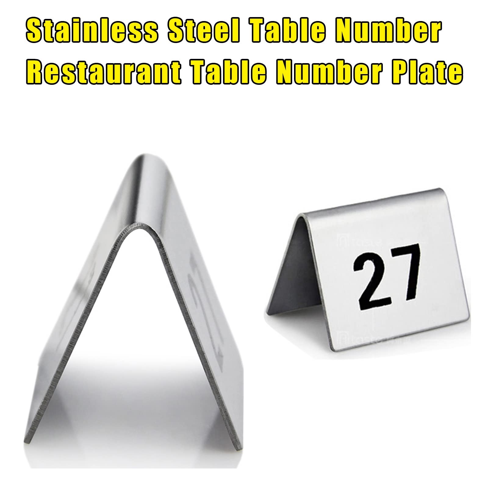 Karty z numerami stolików, Dwustronne Tabliczki Z Numerami Na Stół Ze Stali Nierdzewnej 1-50 I 1-100 5x4cm(1 to 50)