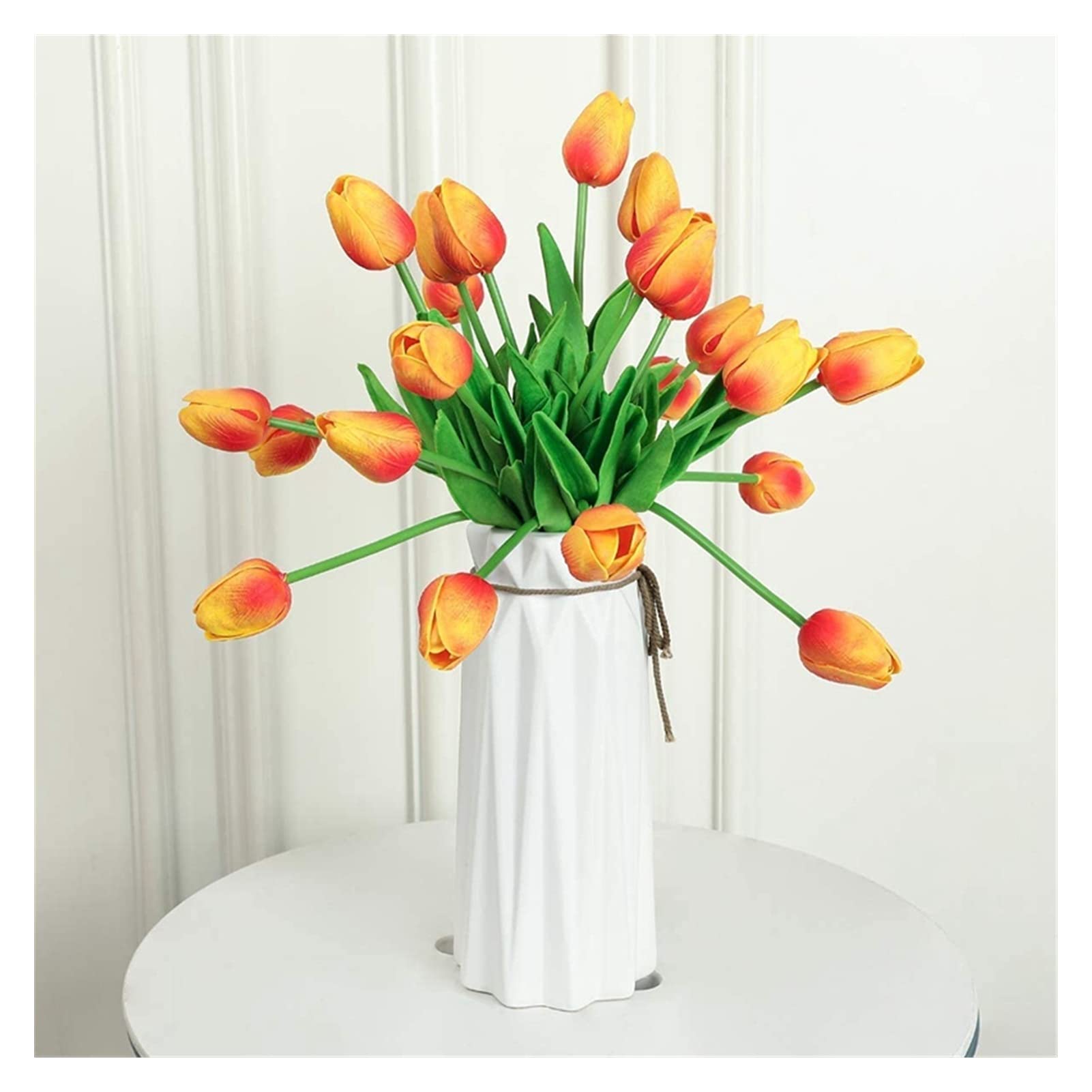 DecorDwell Artificiali in Lattice Tulipano, 20 Tulipani in Seta, Tulipani Artificiali Multicolori Realistici, per Matrimonio, Casa, Festa, Festival, Composizioni Floreali, Bouquet da Sposa