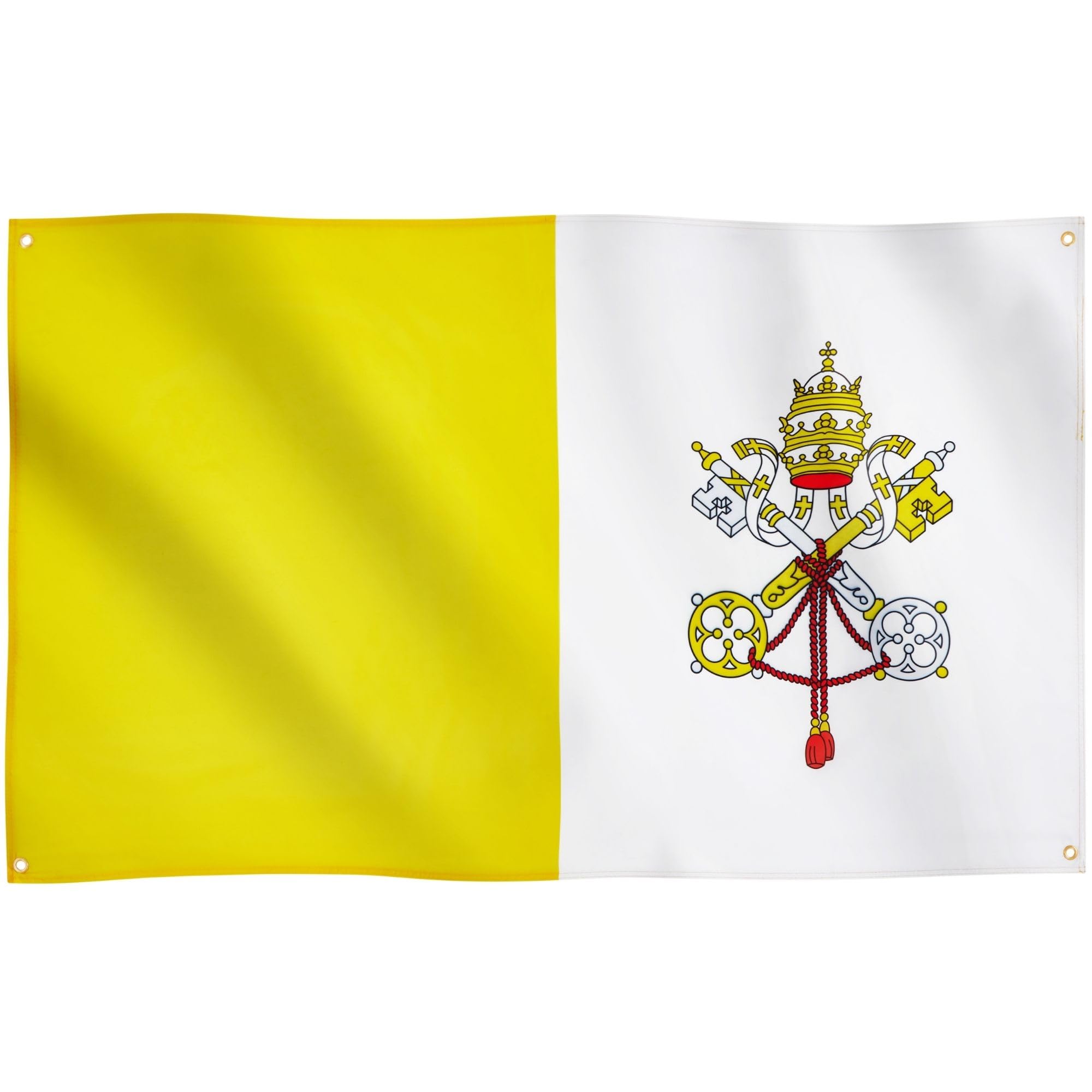 Runesol Vatican City Flag, 91x152cm, 3ft x 5ft, 4 Grommets, Eyelet In Every Corner, Catholicism, The Holy See, La Santa Sede