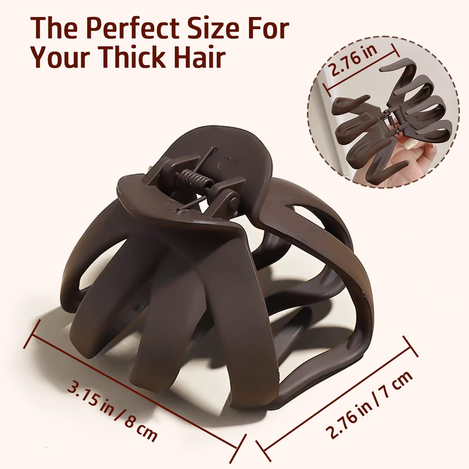 5 Pcs Claw Clips, Hair Claw Clips, Claw Clips for Thick Hair Octopus Hair Clip, Non-Slip Strong Hold - Image 3