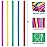 ALINK 8mm Wide Assorted Bright Colors Smoothie Straws, Fat Plastic Disposable Drinking Straws, Pack of 100