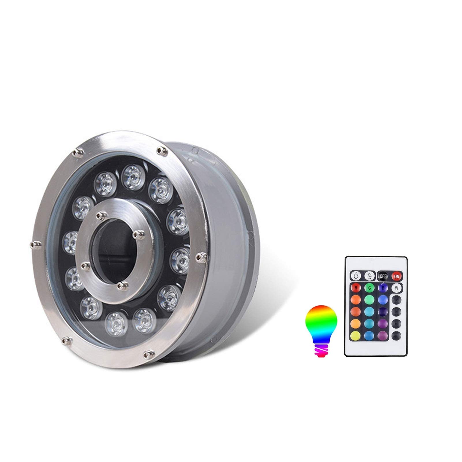 LED Ring Fountain Light, Pond Landscape Lights IP68 Waterproof Middle Hole Pond Lights Submersible For Underwater Fountain Pool (Color : Red Light, Size : 6W(24V - View #9