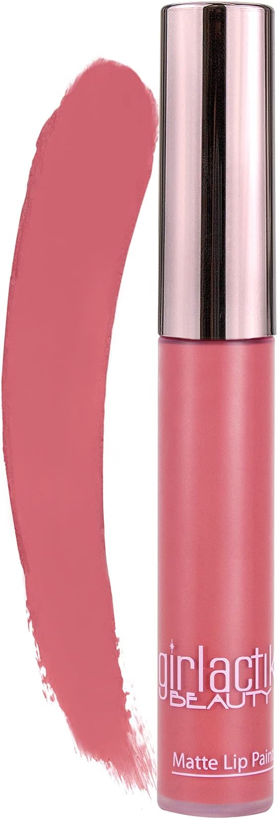 Girlactik Long Lasting Matte Lip Paint Liquid Lipstick in Allure- Long wearing, Smooth Application, Pigmented, Non-Crack Formula, Lightweight, 7.5 ml / .25 oz, (Allure)