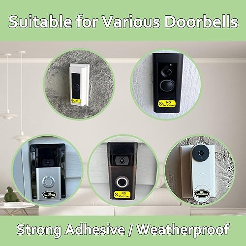 Miniatura 4 de Letrero de No Soliciting para casa, Noctilucente No Soliciting Signs para el hogar, paquete de 20 calcomanías de No Soliciting con brillo en la