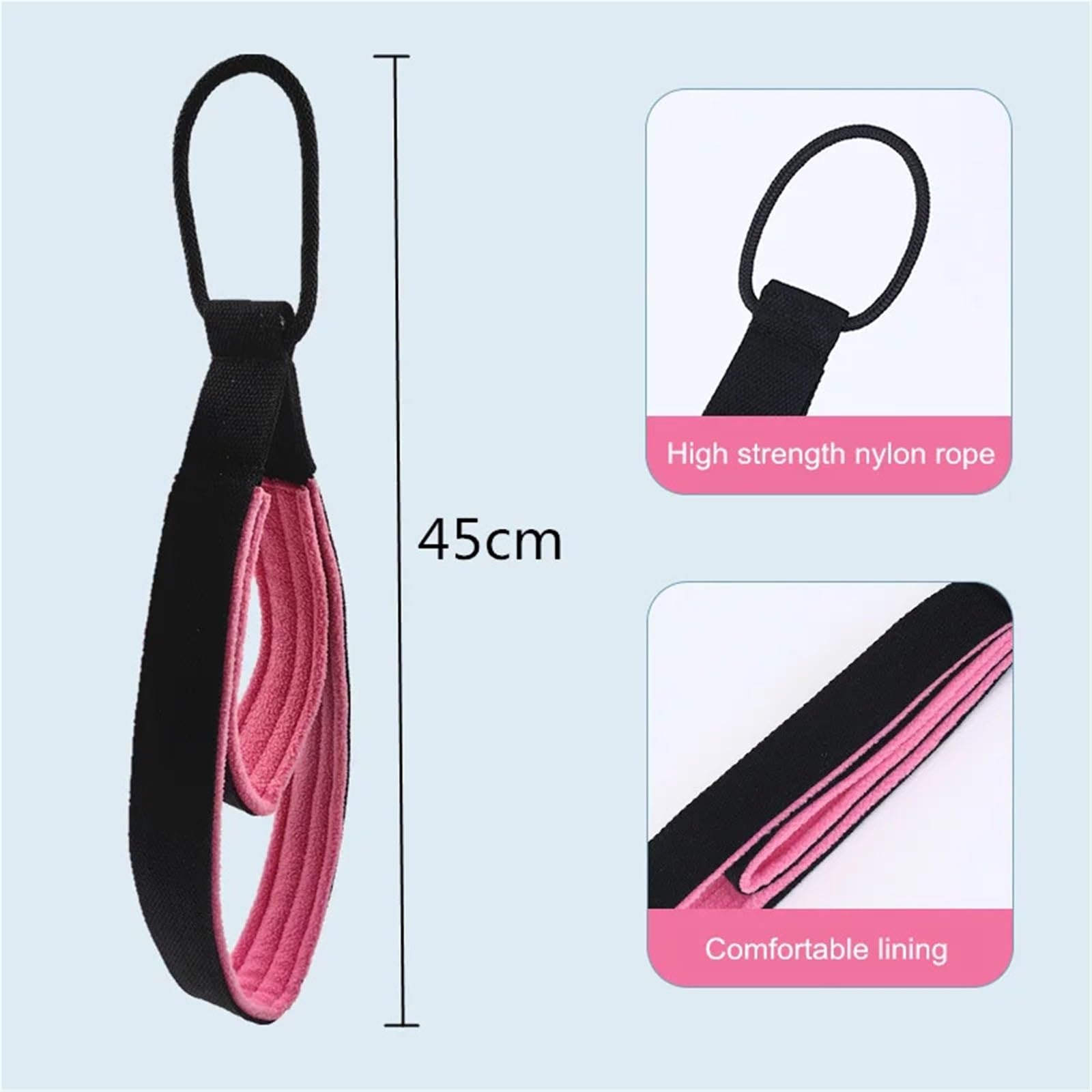 łóżko do jogi Pilates podwójne pętlowe paski do Pilates Fitness Pasps do domu na siłowni akcesoria siłowni sprzęt do jogi(Pink)