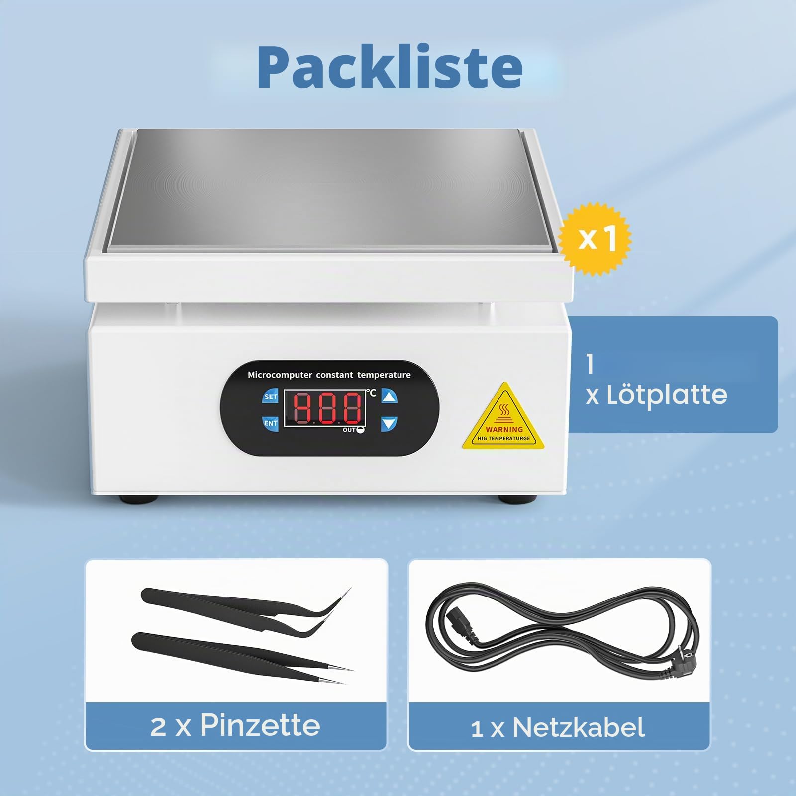 Kidken Elektrische Heizplatte Vorwärmstation 200X200MM Löt-Heizplatte 700W Digital LCD Elektronische Heizplatte Vorwärmstation Heizung 0-400℃ Einstellbar