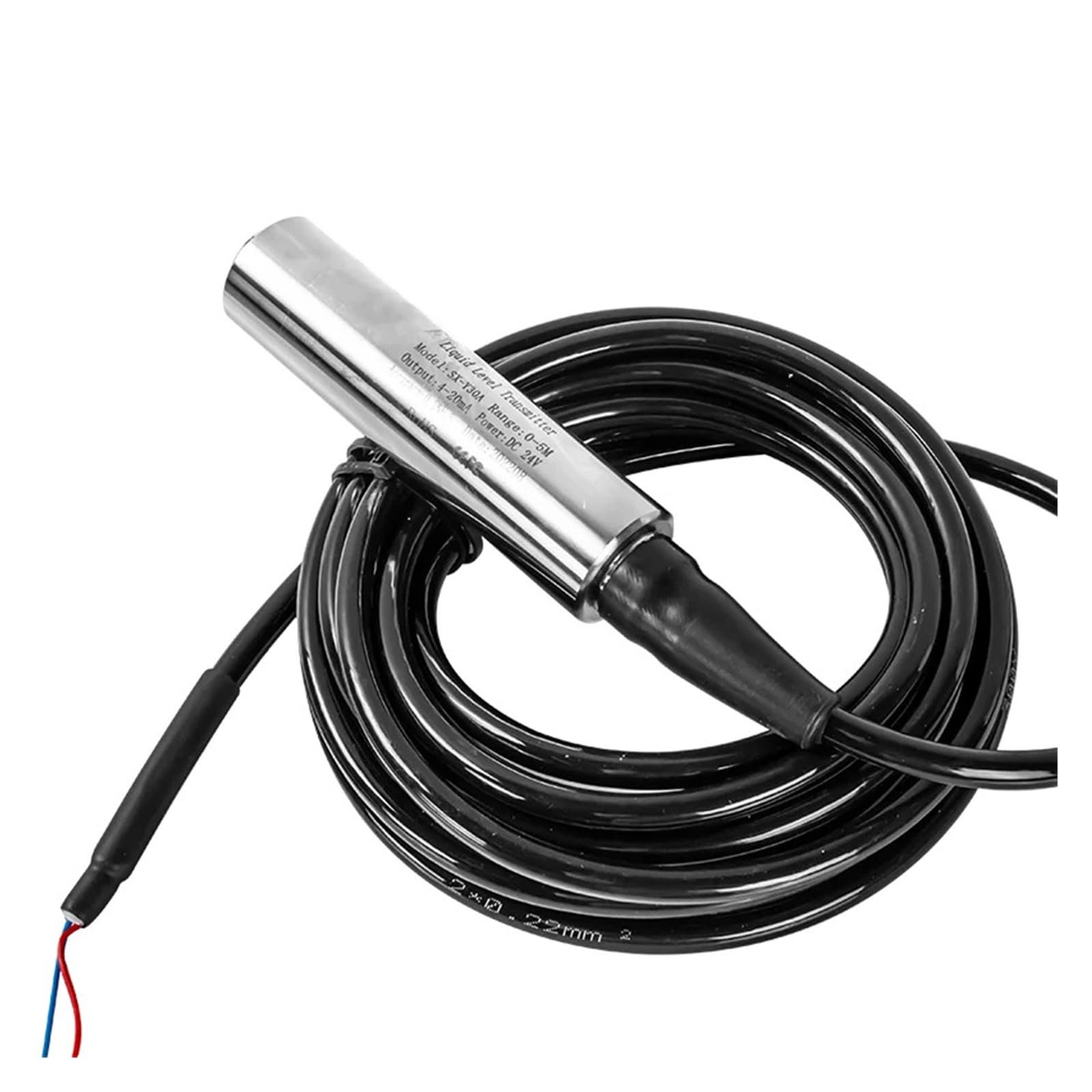 Trasmettitore del sensore di livello idrostatico sommergibile da 0-5 V, uscita RS485 da 4-20 mA, misuratore del trasduttore di livello Impermeabile(0-10V DC12-30V,1m range 2m cable)