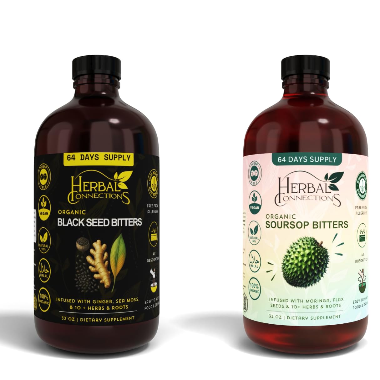 Amazon.com: Black Seed & Soursop Bitters Bundle – 2 x 32 oz
