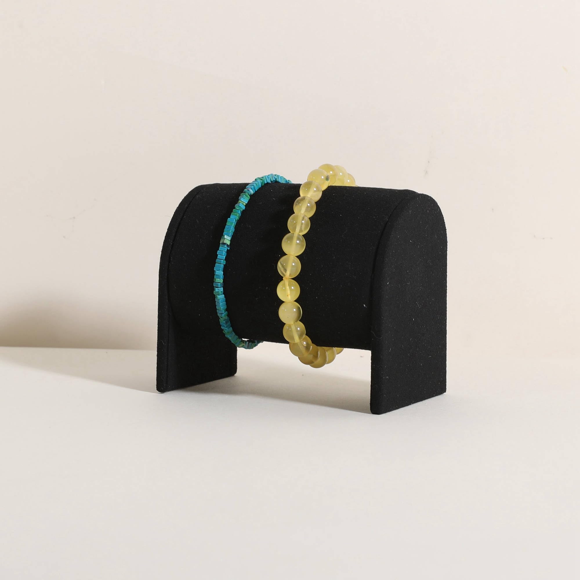 GemeShou Beige Bracelet storage organizer for boutique store, Velvet watch display stand for selling, Woman jewelry bangle holder for countertop home decor【Bracelet holder-Black】
