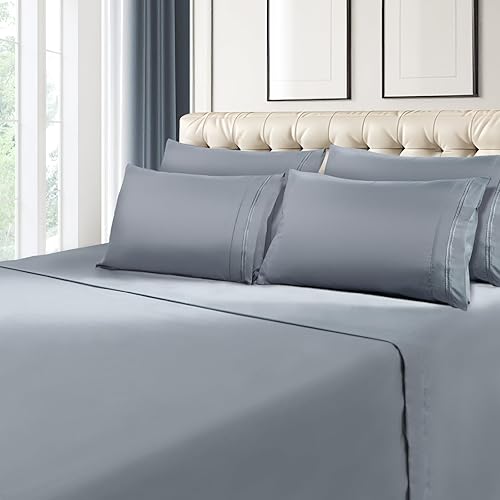 Miniatura 2 de RITZANI Juego de sábanas de microfibra con bolsillo profundo  Juego de sábanas de lujo de 6 piezas ultra suaves y de fácil cuidado  Sábanas bordadas