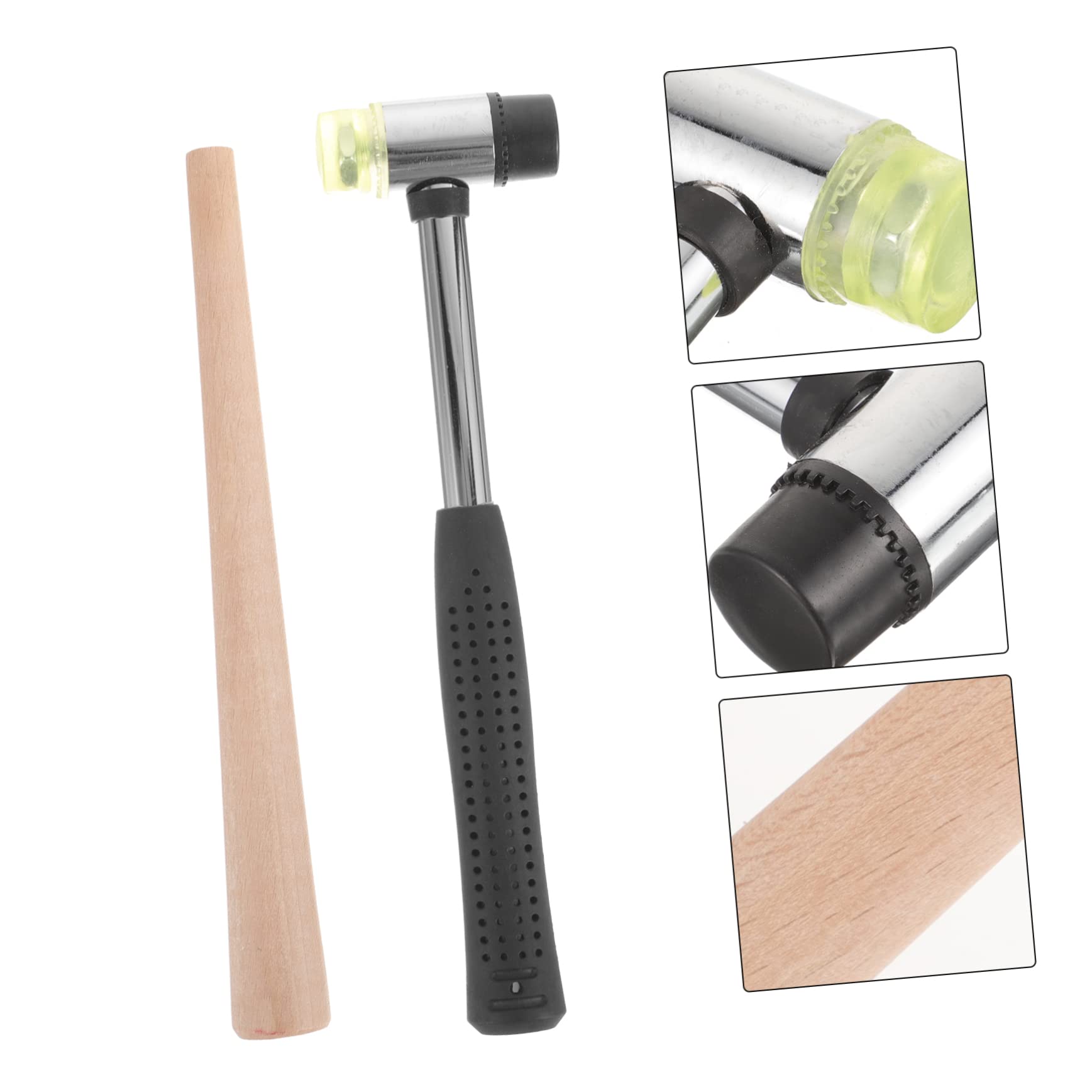 Juego de Mandril para Anillos de Boda, Ajustador Ligero de Madera y Metal | Martillo de Goma Incluido, Uso en Joyería y Bricolaje, Set Portátil de 1 Juego
