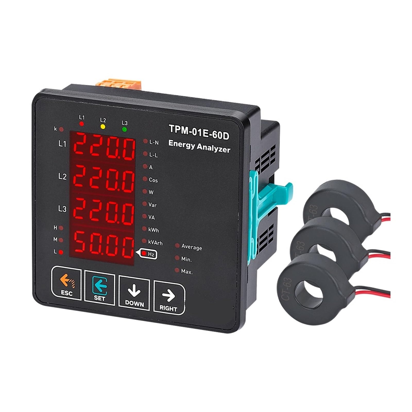 Analyseur d'énergie multimètre TPM-01-XXD triphasé pour tableau électrique 1Pcs - 3