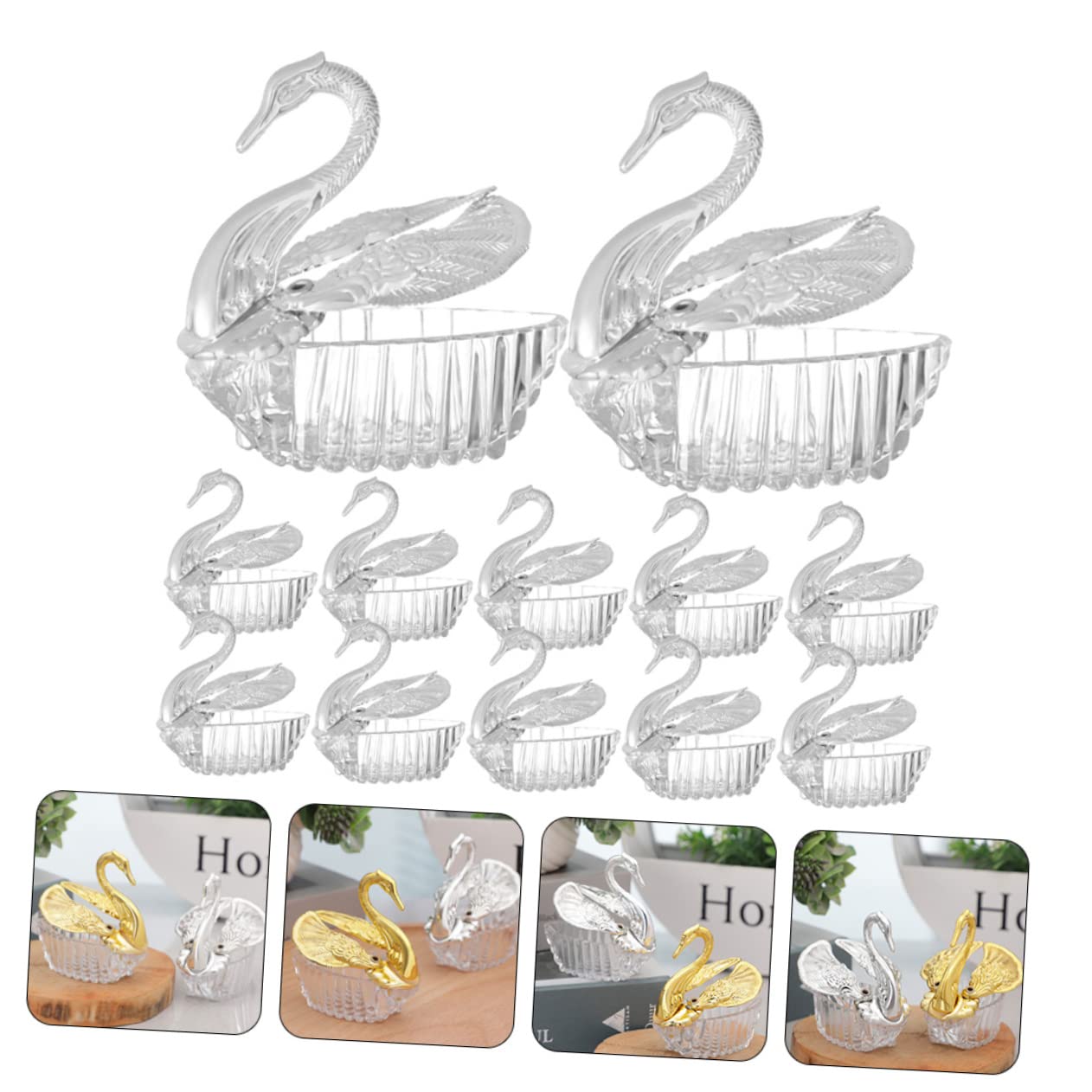 Amazon.com | HOMSFOU 12Pcs Silver Swan Candy Storage Boxes
