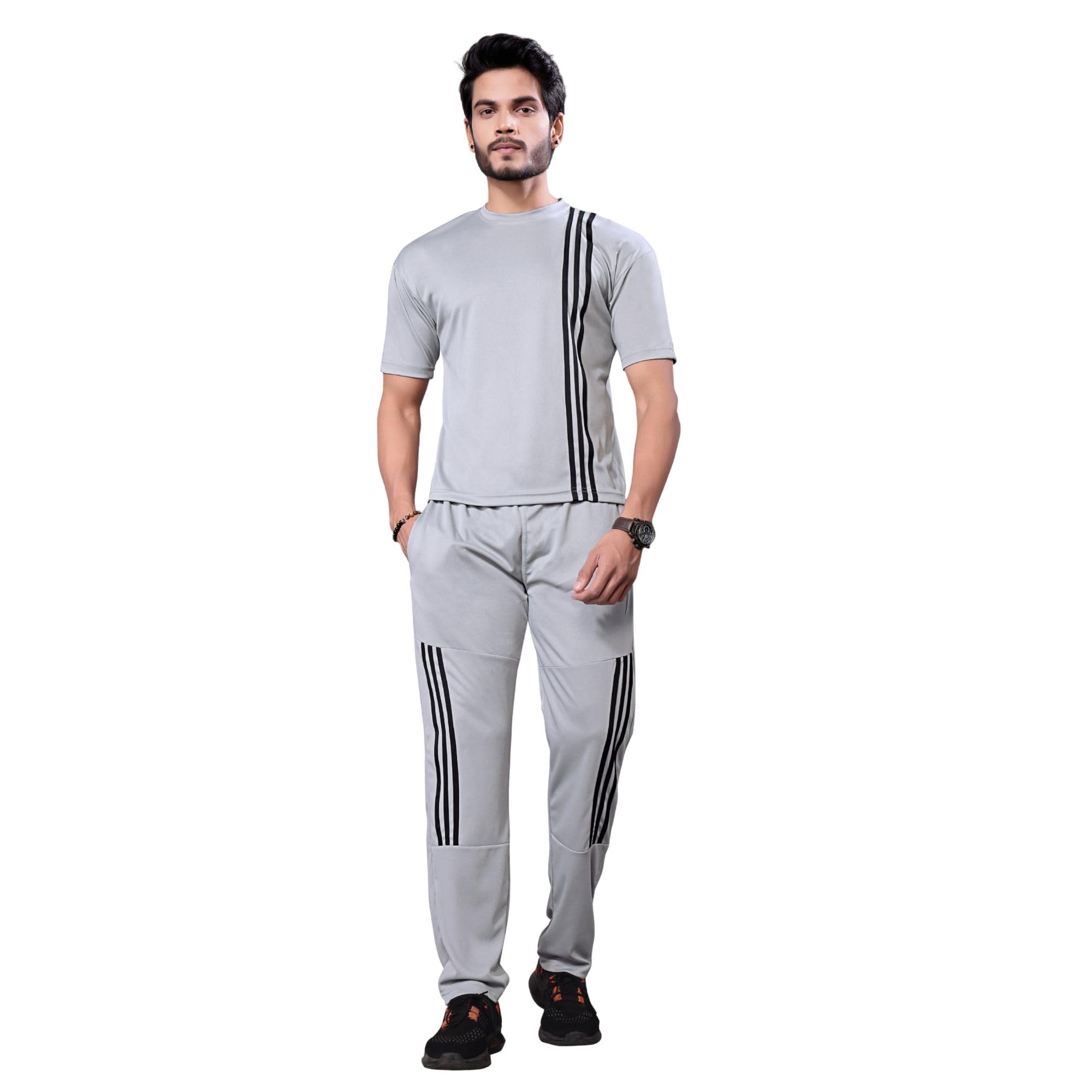 incoza Track Set for Casual & Sports Activity | Regular Fit | Cotton Fabric | Half Sleeve Round Neck Top & Track Pants Regular Fit-picture-40