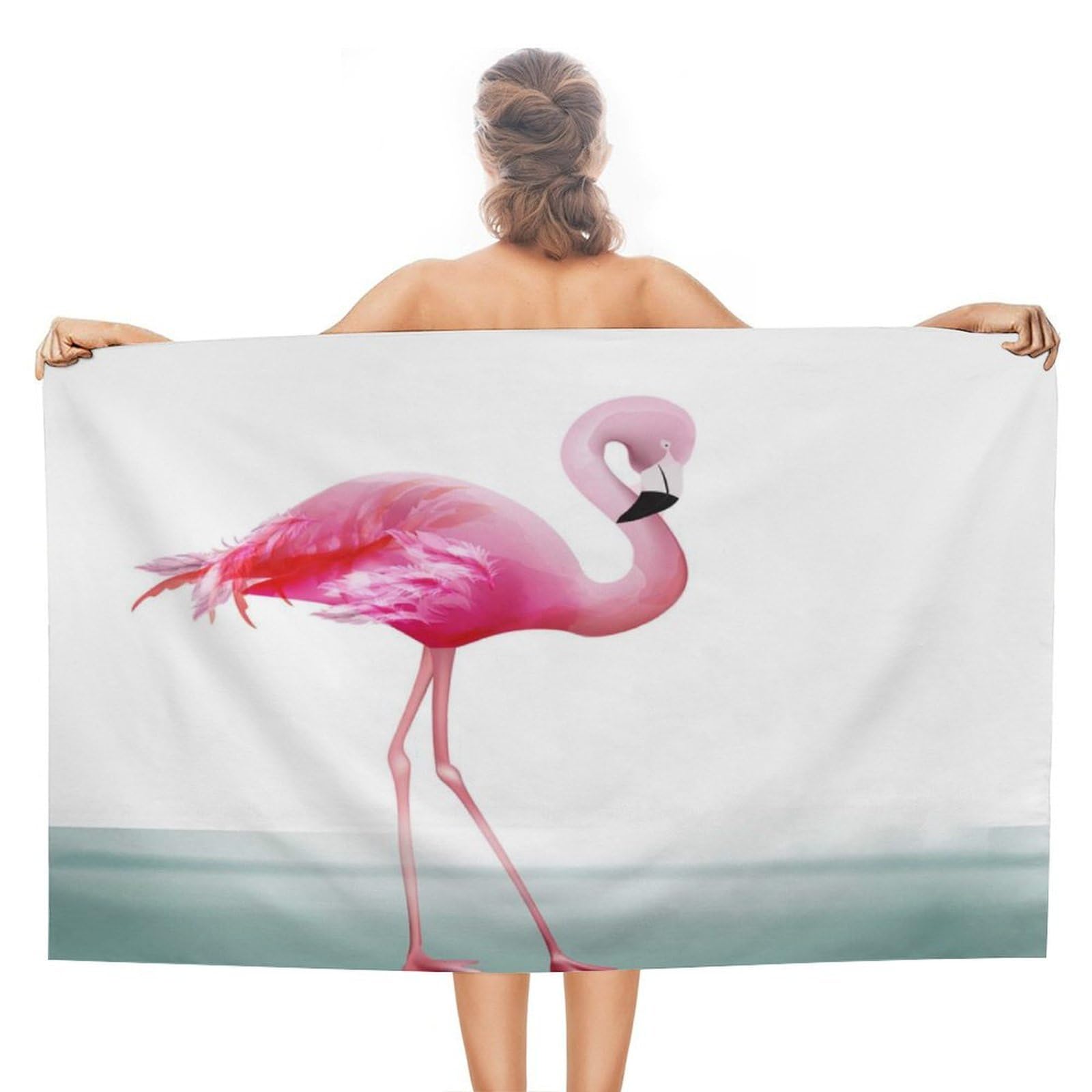 Nclqvjxzkhw Women's Style Beautiful Pink Flamingo Beach Towel For Adults Lightweight Bath Towels Swim Travel Gym Sports 130×80Cm