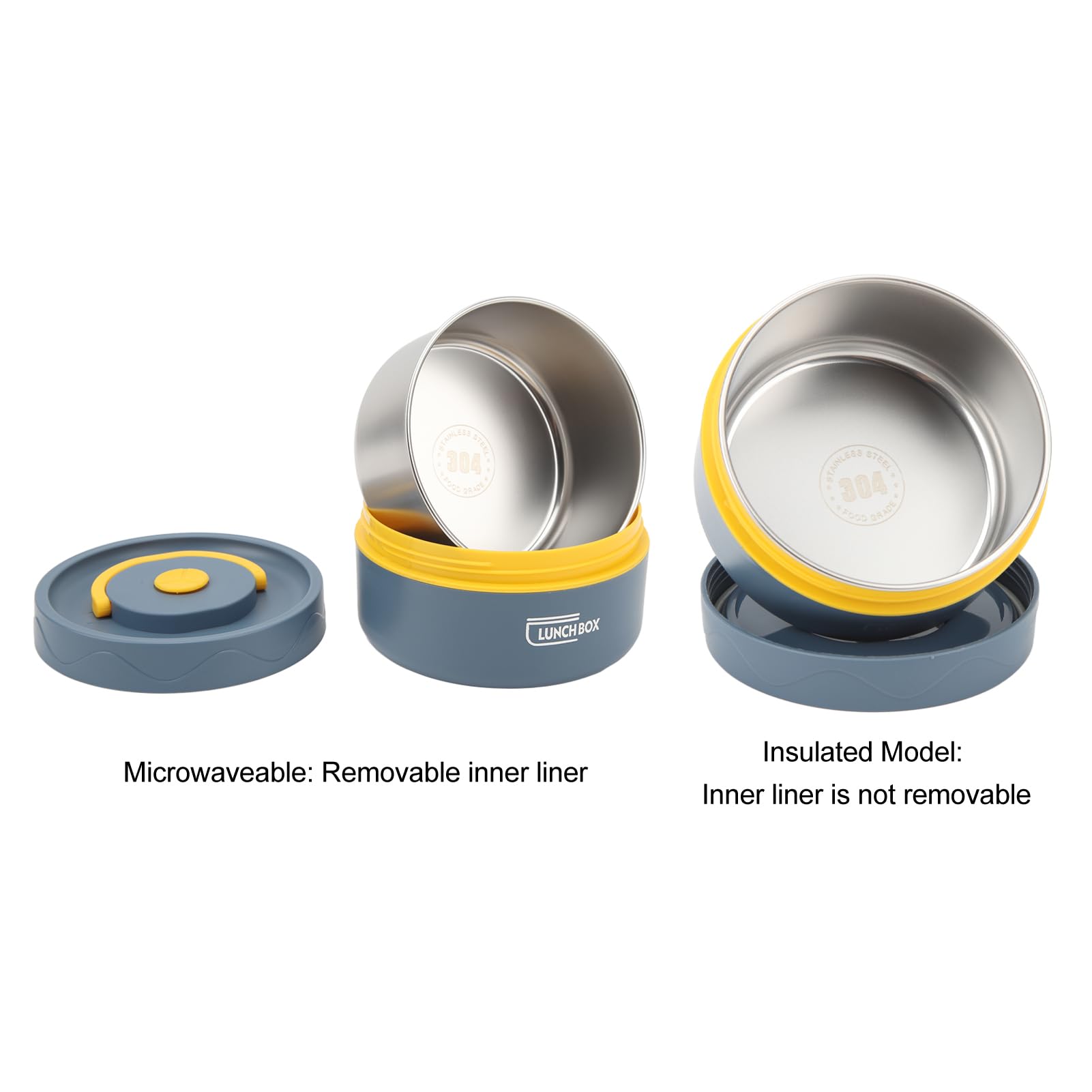 Amazon｜保温調理鍋 420ml 304 ステンレス鋼二重層ポータブル丸型保温