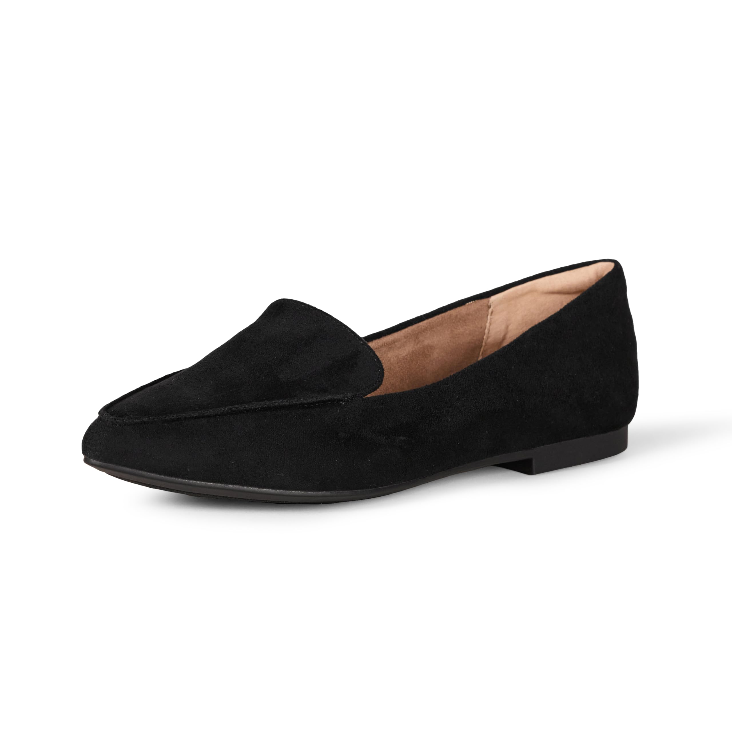 Amazon Essentials Women's Loafer Flat, Black Microsuede, 5.5 UK