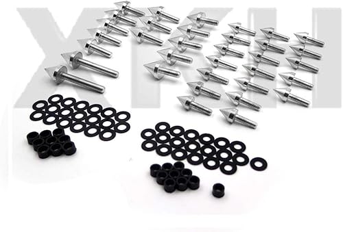 Miniatura 4 de XKH - Kit de pernos de carenado de aluminio compatible con Suzuki Hayabusa GSXR 1300 Silver 1999-2007 B07M65HTLY