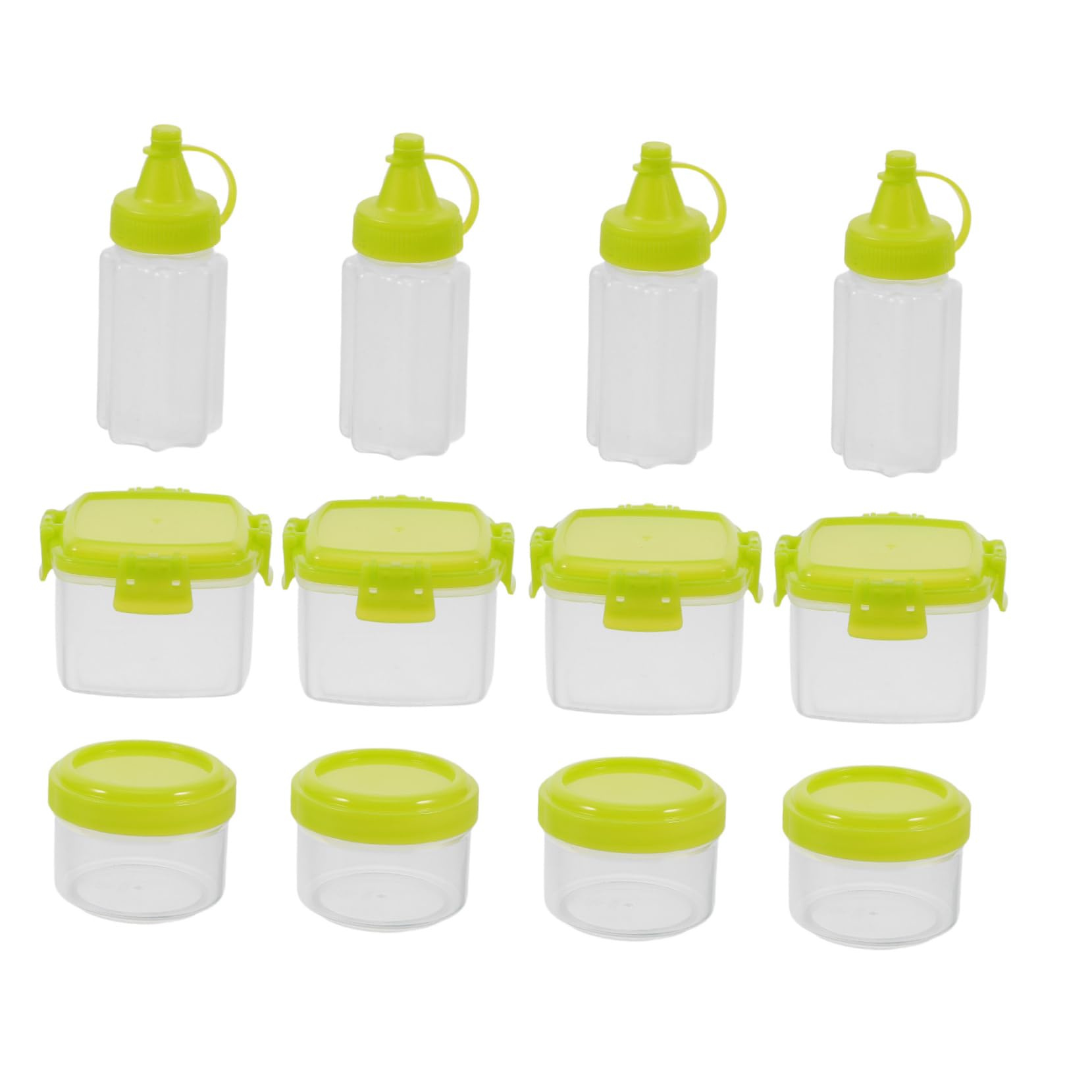 Anneome 12PCS Portable Mini Condiment Squeeze Bottles Airtight Salad Dressing Bbq Sauce Dispensers Versatile Seasoning Storage Jars for Outdoor Cooking Picnics Travel