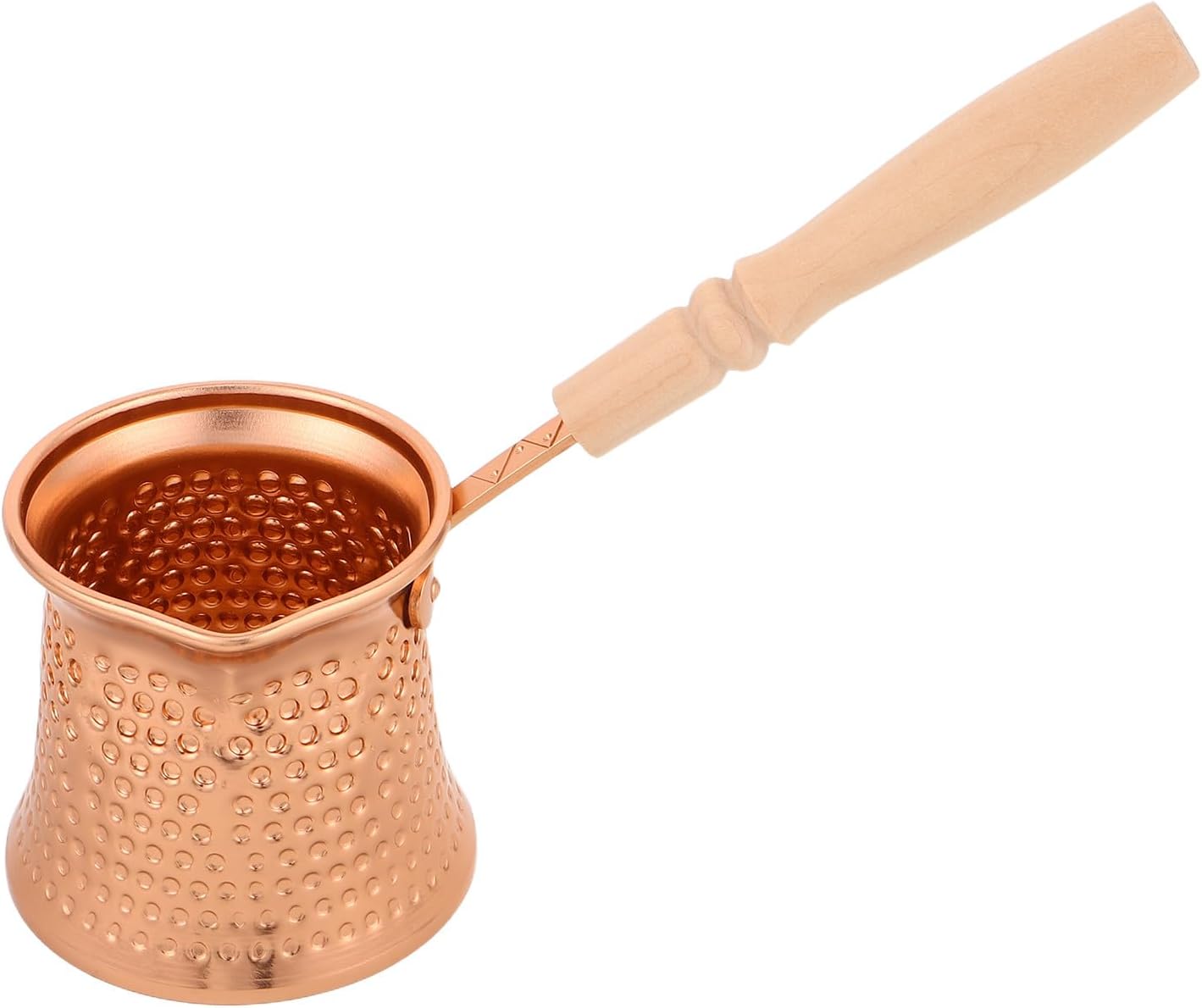 Greek Coffee Pot: Stovetop Turkish Coffee Maker 350ml - Small Espresso Pot with Wood Handle for Butter Melting & Milk Frothing