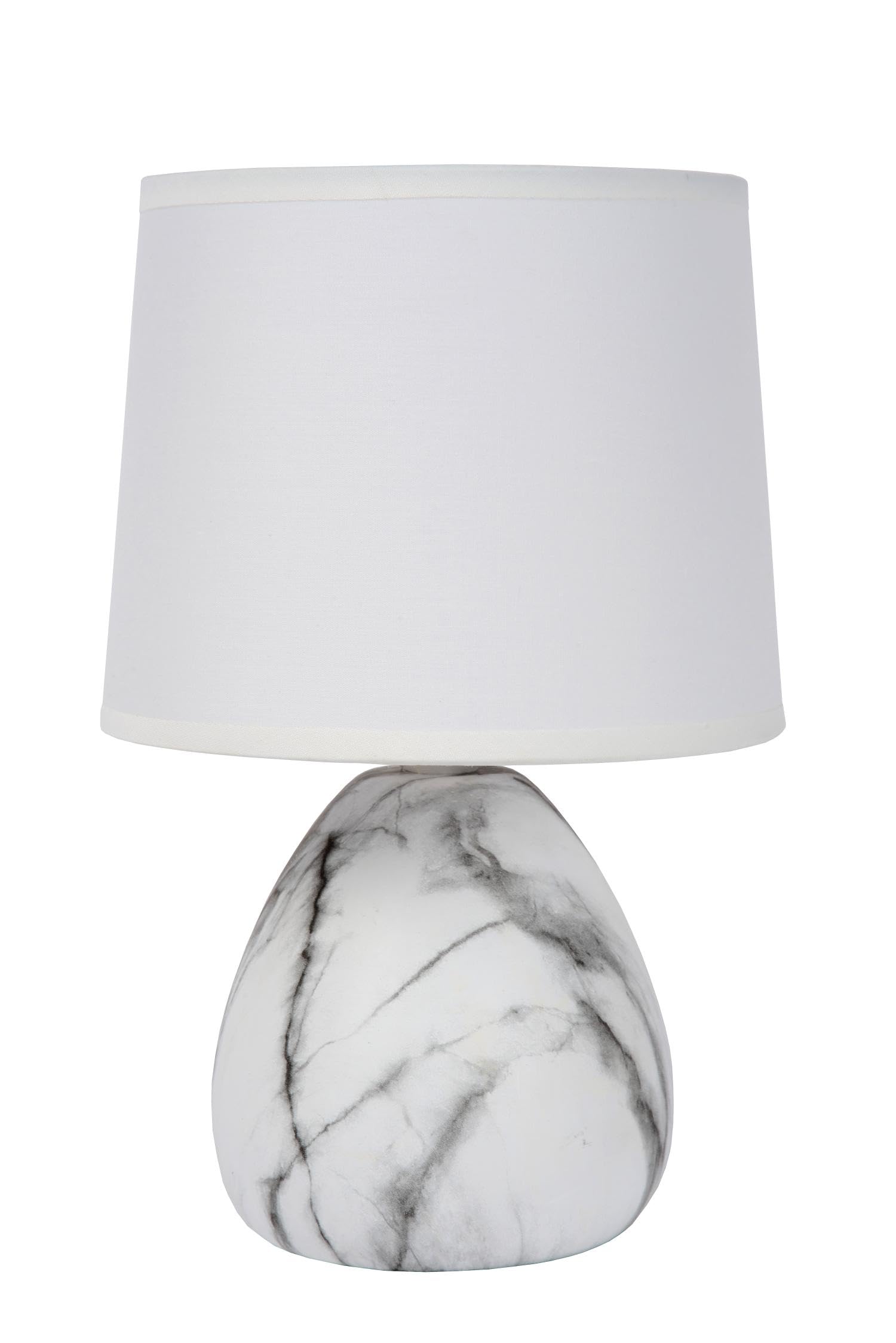 LUCIDE MARMO - Lámpara de mesa - Ø 16 cm - 1xE14 - Blanco