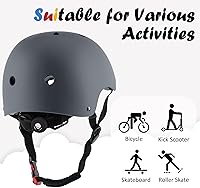 Vista 4 de Casco de bicicleta para niños, ajustable y para múltiples deportes, desde niños pequeños hasta jóvenes, 3 tallas