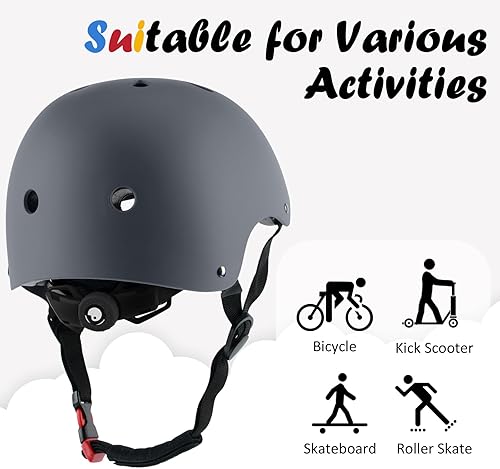 Miniatura 4 de Casco de bicicleta para niños, ajustable y para múltiples deportes, desde niños pequeños hasta jóvenes, 3 tallas