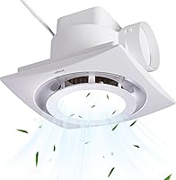 yanliangvich Bathroom Exhaust Fan with Light - 110 CFM, 1.0 Sones Ultra-Quiet 8-Inch Ventilation Fan, Ceiling Mount for Home Moisture Control