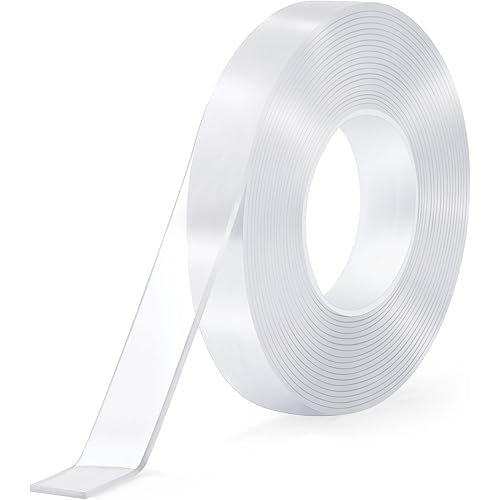 ZhiYo Wall Tape for Hanging W1/2in x L26ft, Clear Nano Tape, Strong Sticky Double Sided Mounting Tape Removable Poster Tape, Traceless Two Sided Tape Heavy Duty, Reusable Adhesive Strips