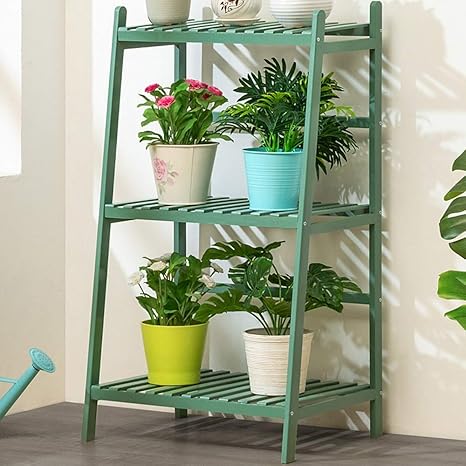 Amazon Co Jp 台形 フラワー スタンド 木製 盆栽棚 ガーデニング プランターラック 台形デザイン 植物 スタンド 園芸ラック 花台 ベランダ 屋外 室内 ガーデニング 棚 高い耐荷重能力 盆栽棚 色 グリーン サイズ 50x36x90cm Diy 工具 ガーデン