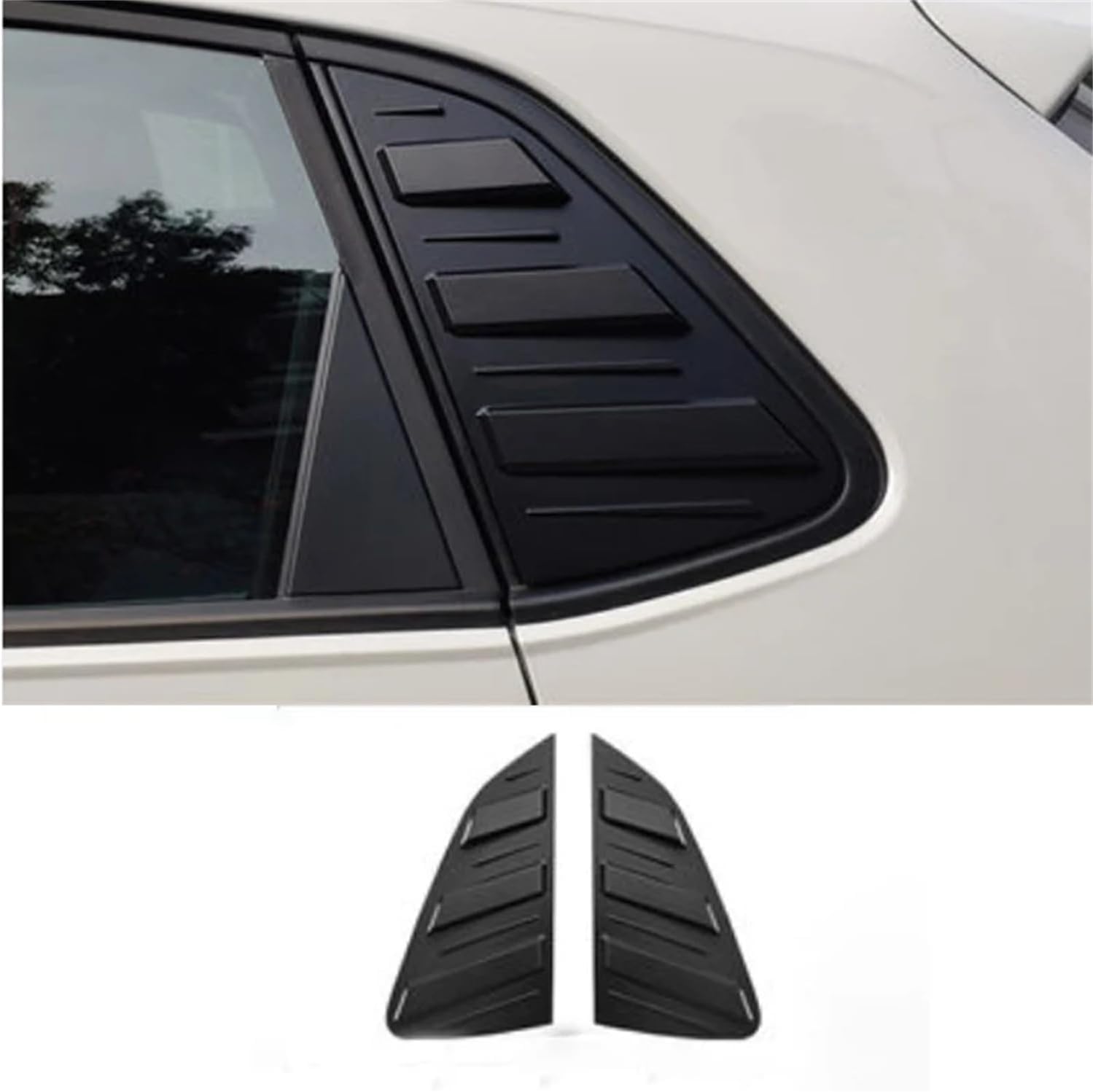 Black Polo Side Window Louvers Light Weight Shutter ABS Plastic for Car Side Window Louver Rear Shutter Scrape Resistant Attractive Parts.-image-19