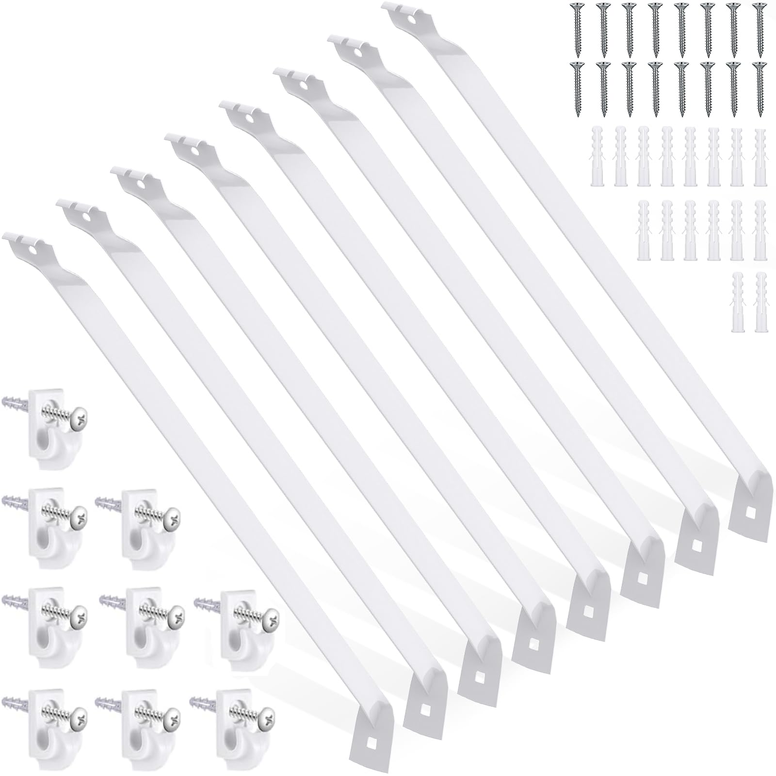 Confezione da 8 staffe di supporto per scaffalature in filo metallico da 30,5 cm, con clip per mensole in filo, per fornire supporto per mensole dell'armadio (8)