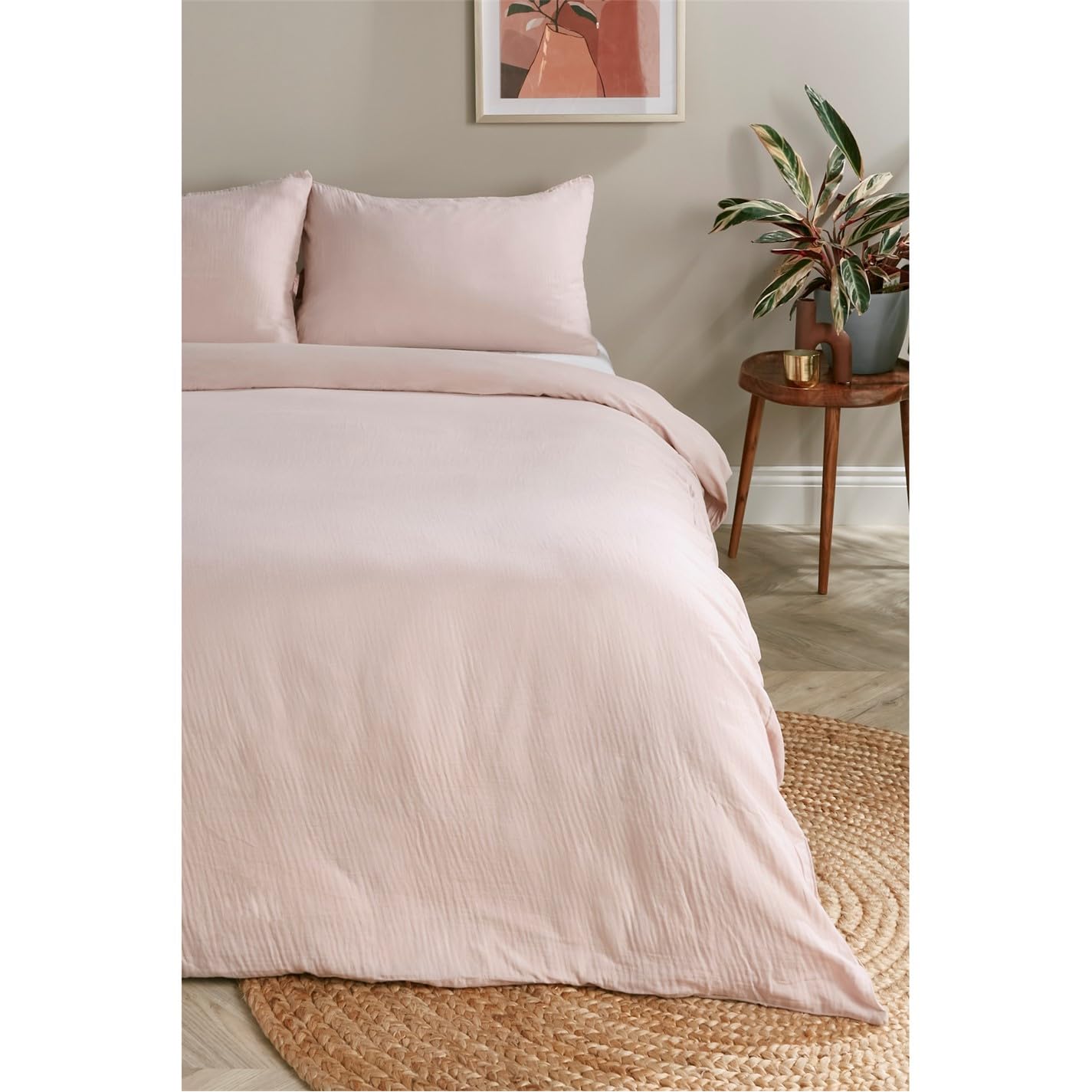 Homelife Soft Pink Milan Gauze Duvet Set Double