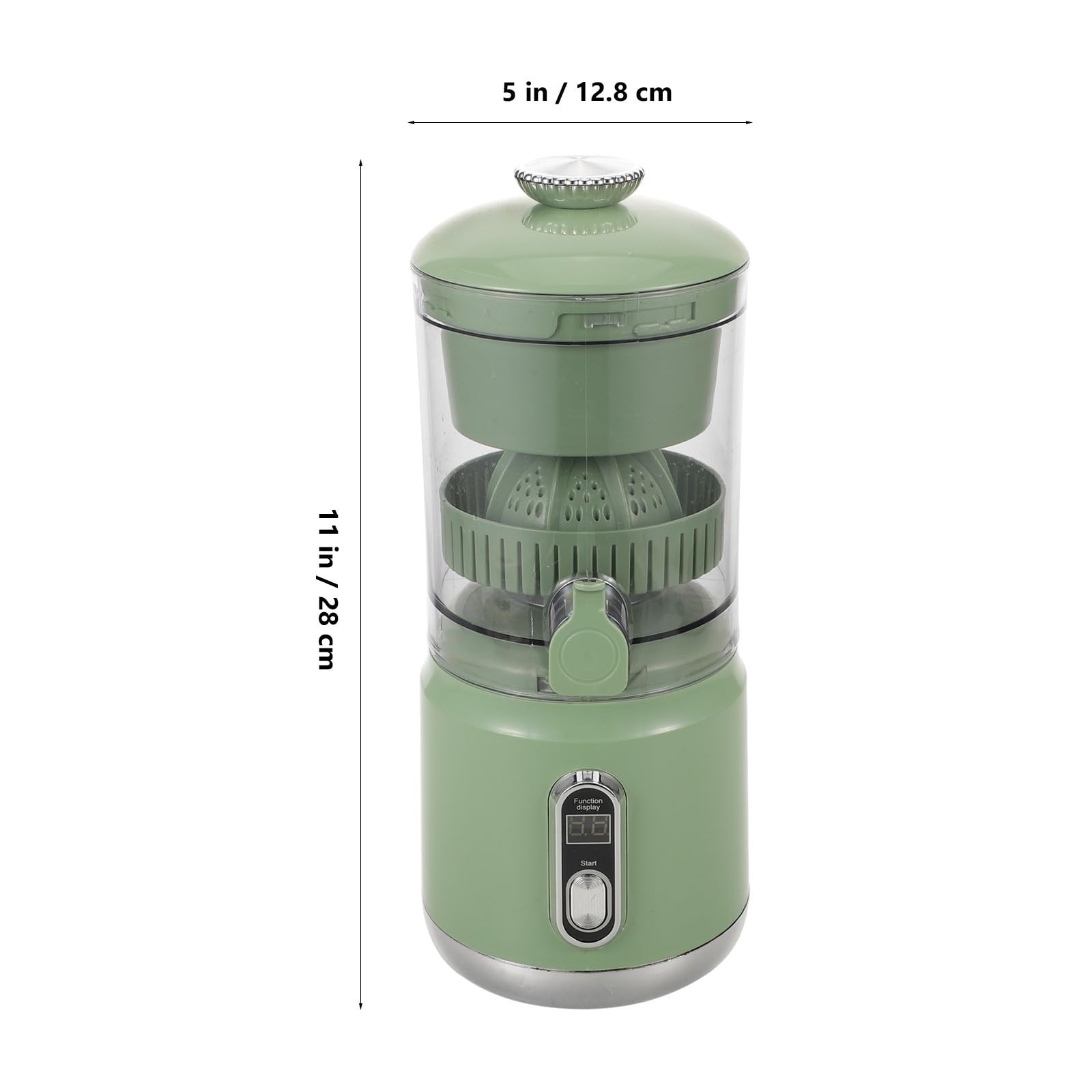 Kichvoe Exprimidor de Cítricos Portátil, Exprimidor de Naranjas Eléctrico de Plástico, 600ml, Verde, Separador de Pulpa, para Frutas y Verduras, Viaje y Picnics al Aire Libre