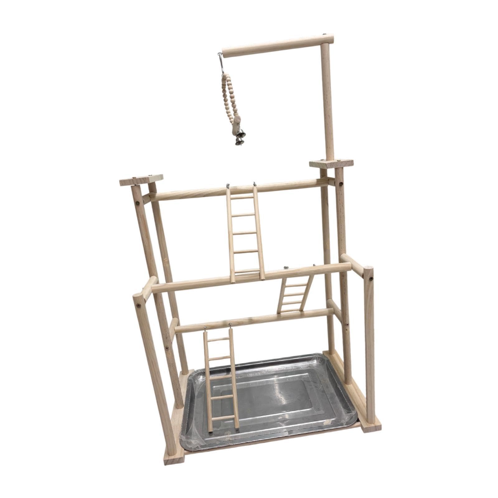 Robusto supporto per uccelli in legno per parco giochi per pappagalli, centro attività per coinvolgere i compagni pennuti, inseparabili quotidiani,