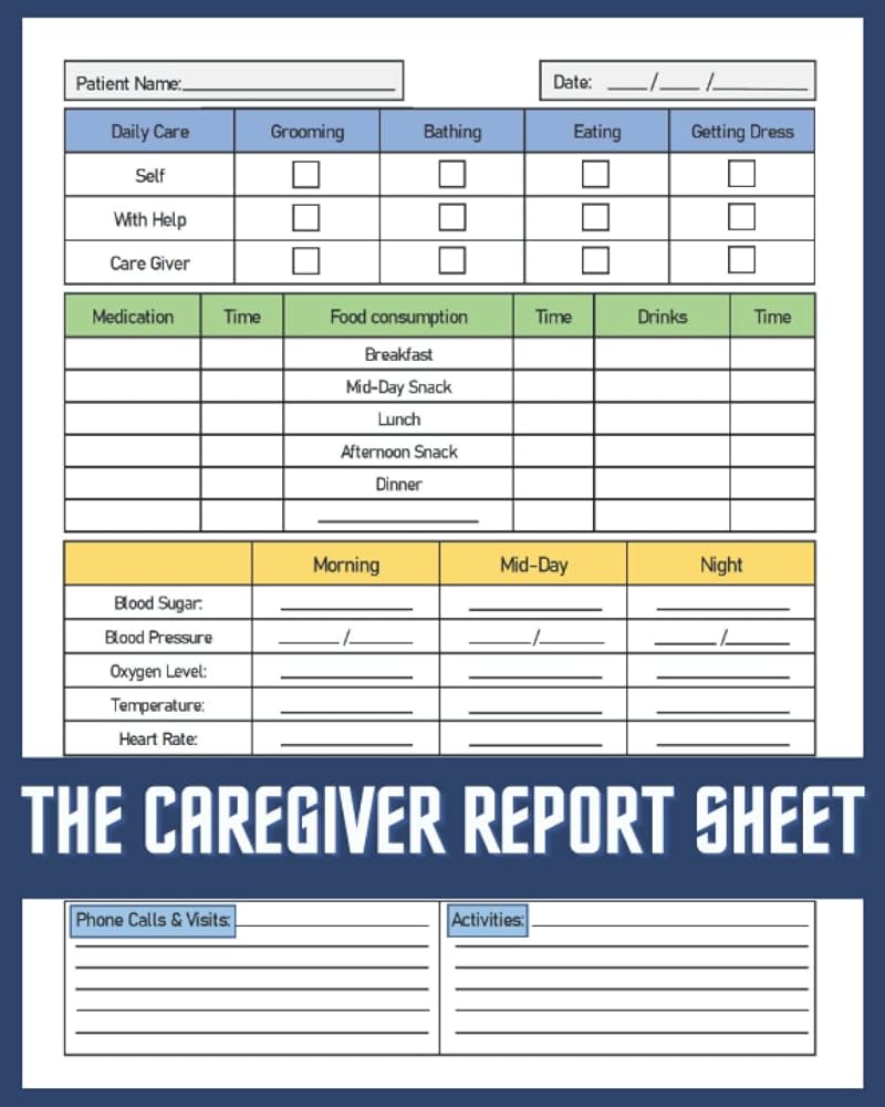 Daily Schedule Printable Template For Dementia Patients