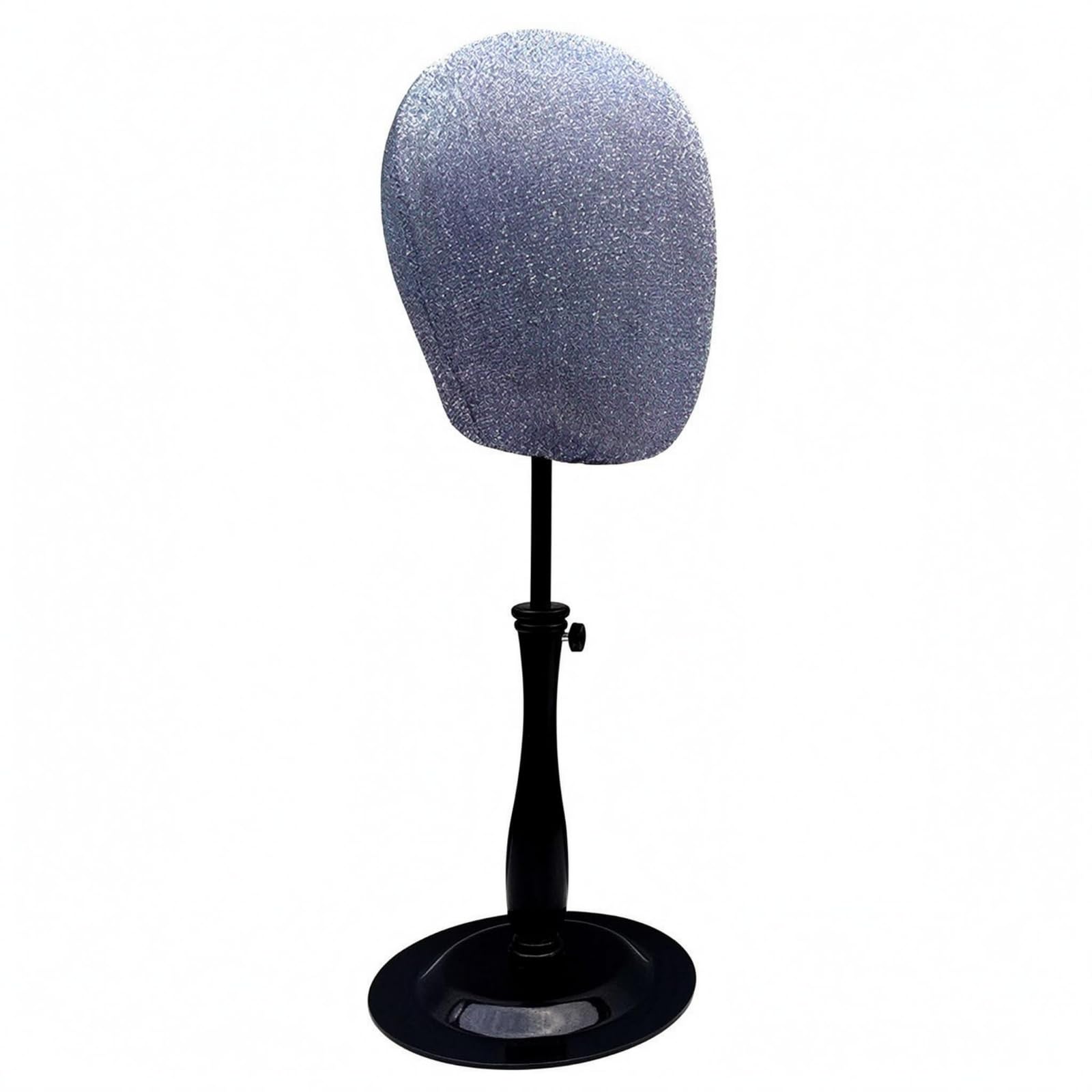 Soporte Exhibición Pelucas Estable Soporte con Elevación Ajustable Ajustable Resistente Expositor , Azul , Base De Hierro - Cabeza De Tela Brillante - Azul