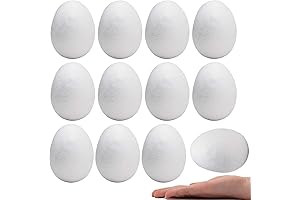 White Plastic Eggs: Premium Foam for DIY Crafts, Holiday Decorations