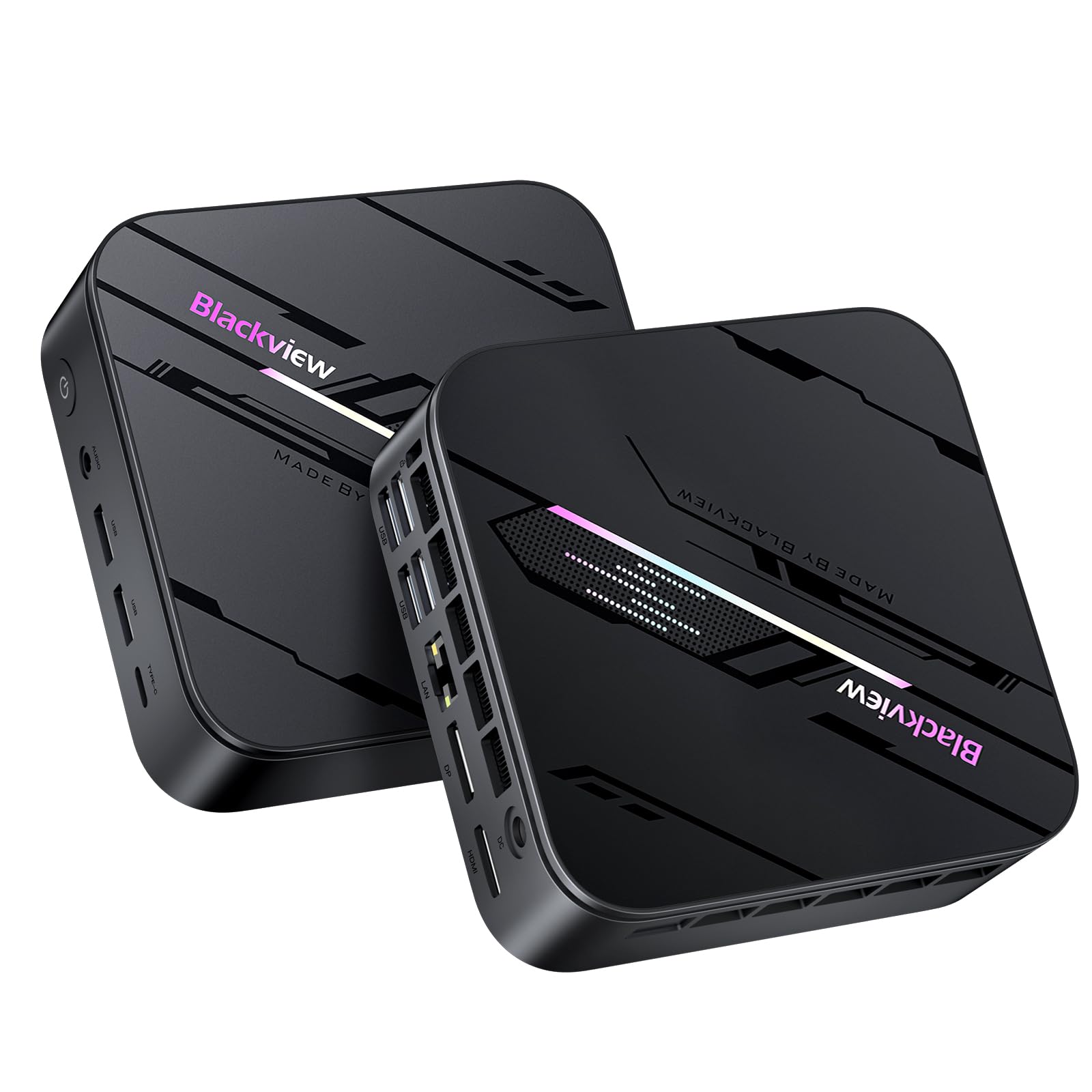 Blackview MP100 Pro Intel Core i3-1215U Mini PC, Pantalla Triple UHD (DP 8K + HDMI/Tipo-C 4K), 16GB RAM 512GB SSD PCIe 4.0, WiFi 6/BT 5.2, Mini Ordenador de Sobremesa para Oficina y Hogar